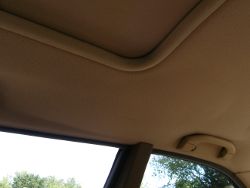 (Image: Passenger side sagging of headliner)