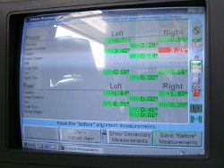 (Image: Alignment machine screen capture of final specs)