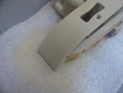 (Image: Closeup of front left corner of repainted switch panel)