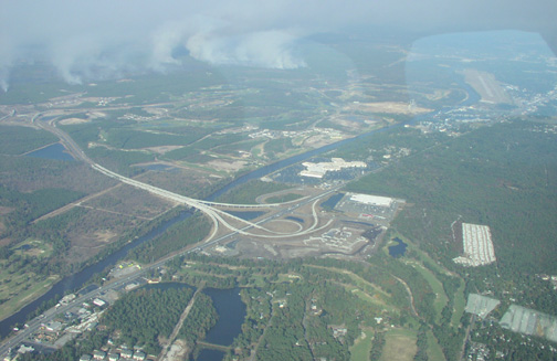 (Image: View of the Waccamaw River and the fires)