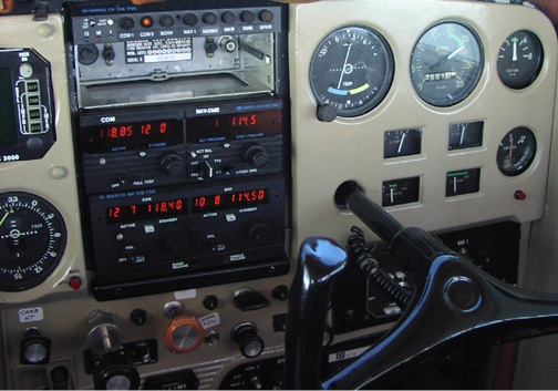 (Image: Closeup of 150's radio stack)