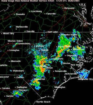 (Image: Raleigh, NC radar at 1729Z)