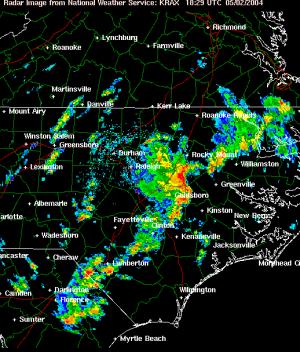 (Image: Raleigh, NC radar at 1829Z)