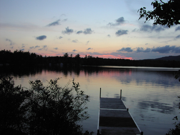 Dock in front of the Maine cabin